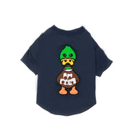 HKM-3503805 Mid-Thin Dog T-Shirt in White, Dark Blue, and Pink Leopard - Sizes S to XXL