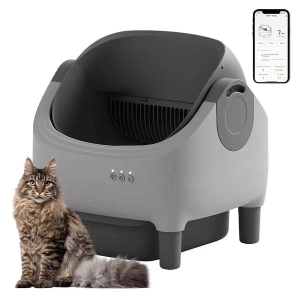 HKM-350483 Self-Cleaning Electric Cat Litter Box with Timed App Control and 20L Capacity