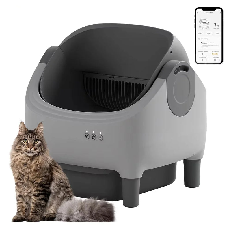 HKM-350483 Self-Cleaning Electric Cat Litter Box with Timed App Control and 20L Capacity