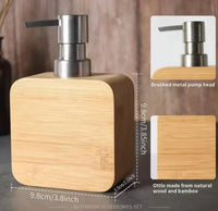 HKM-350611 Bamboo Bathroom Accessories Set with Shower Soap Dish and Mouthwash Cup for Home or Hotel Use