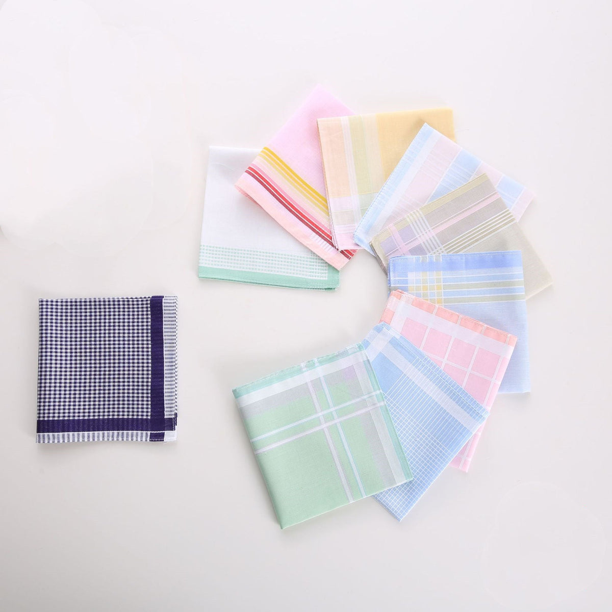 HKM-350611 Cotton Handkerchief Square Scarf Set with Various Floral Designs - 100% Cotton, 29x29 cm