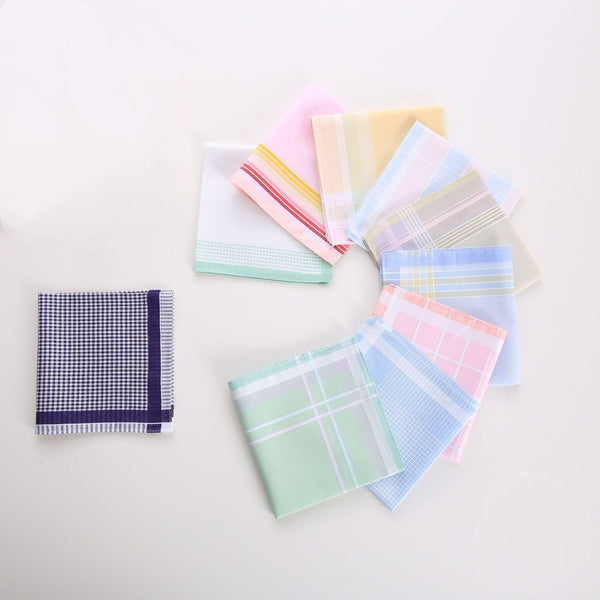 HKM-350611 Cotton Handkerchief Square Scarf Set with Various Floral Designs - 100% Cotton, 29x29 cm