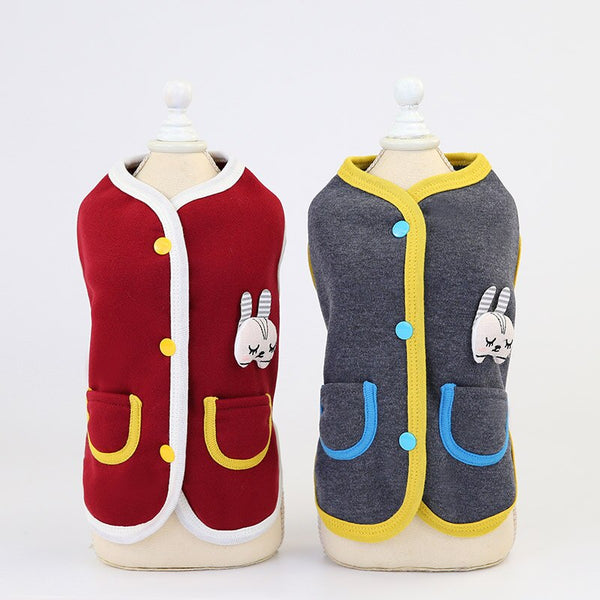 HKM-3506493 Cozy Pet Bunny Cardigan Sweater for Small to Medium Dogs