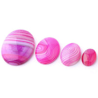 HKM-350675 Natural Agate Stone DIY Accessories - Convex, Round & Flat Bottom, Various Sizes Available