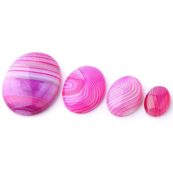 HKM-350675 Natural Agate Stone DIY Accessories - Convex, Round & Flat Bottom, Various Sizes Available