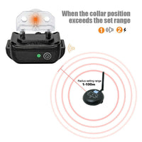 HKM-3506877 Wireless Pet Fence with Waterproof Intelligent Training Collar for Dogs, Adjustable Signal Level, Remote Control Range Up to 150m, Fits Neck Circumference Up to 25"