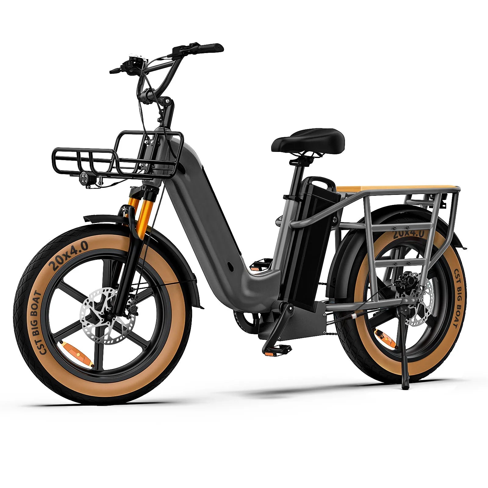 HKM-350739 750W Electric Fat Tire Mountain Bike with 7-Speed Gears and 80KM Range