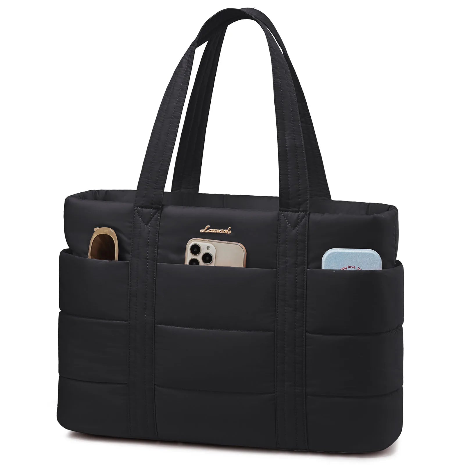 HKM-350739 Puffy Laptop Tote Bag for 15.6-17.3 Inch Laptops - Ideal for School, Work, and Office Use