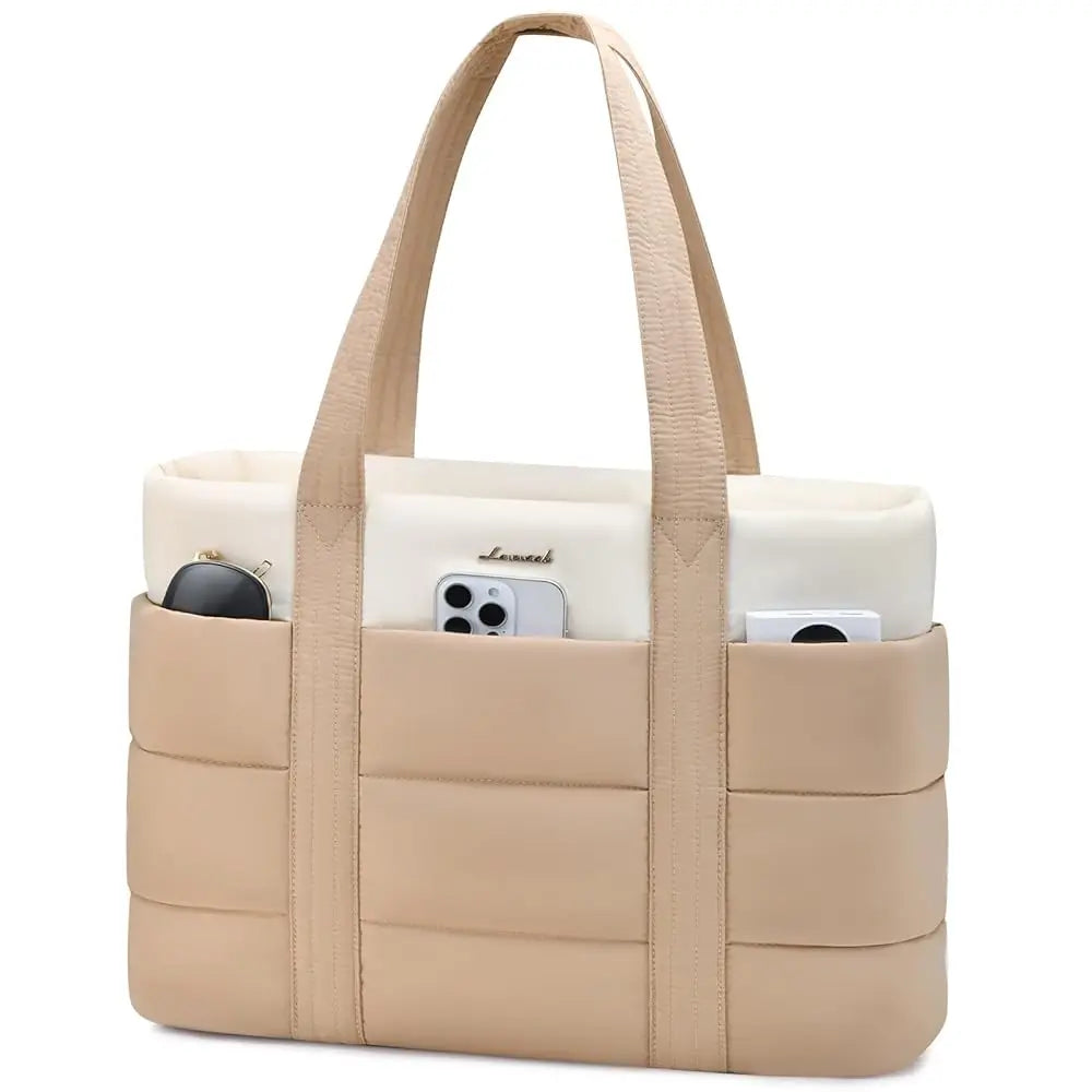 HKM-350739 Puffy Laptop Tote Bag for 15.6-17.3 Inch Laptops - Ideal for School, Work, and Office Use