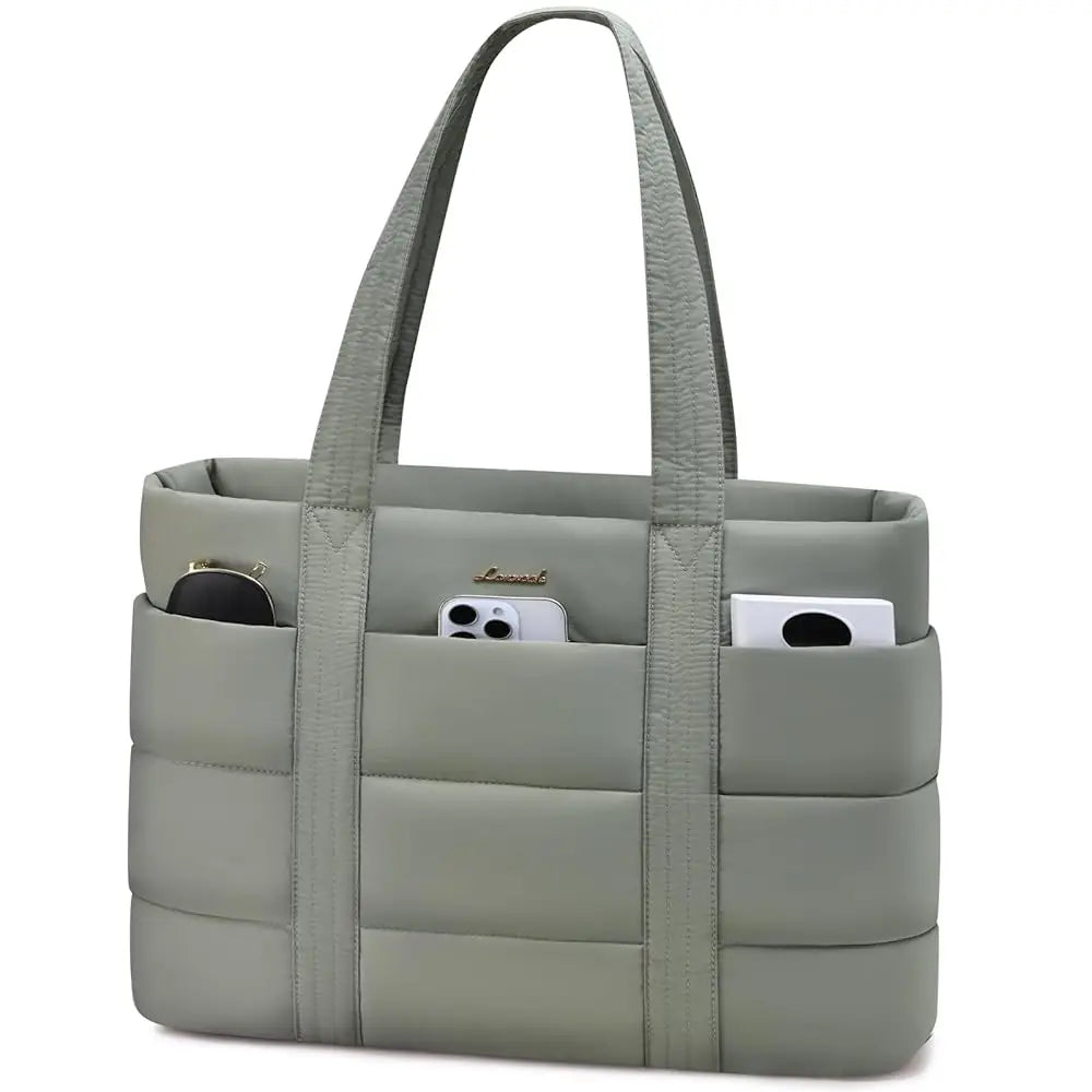 HKM-350739 Puffy Laptop Tote Bag for 15.6-17.3 Inch Laptops - Ideal for School, Work, and Office Use