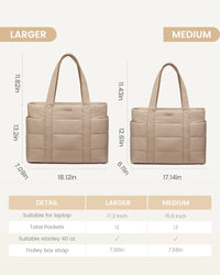 HKM-350739 Puffy Laptop Tote Bag for 15.6-17.3 Inch Laptops - Ideal for School, Work, and Office Use