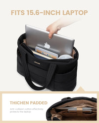 HKM-350739 Puffy Laptop Tote Bag for 15.6-17.3 Inch Laptops - Ideal for School, Work, and Office Use