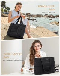 HKM-350739 Puffy Laptop Tote Bag for 15.6-17.3 Inch Laptops - Ideal for School, Work, and Office Use