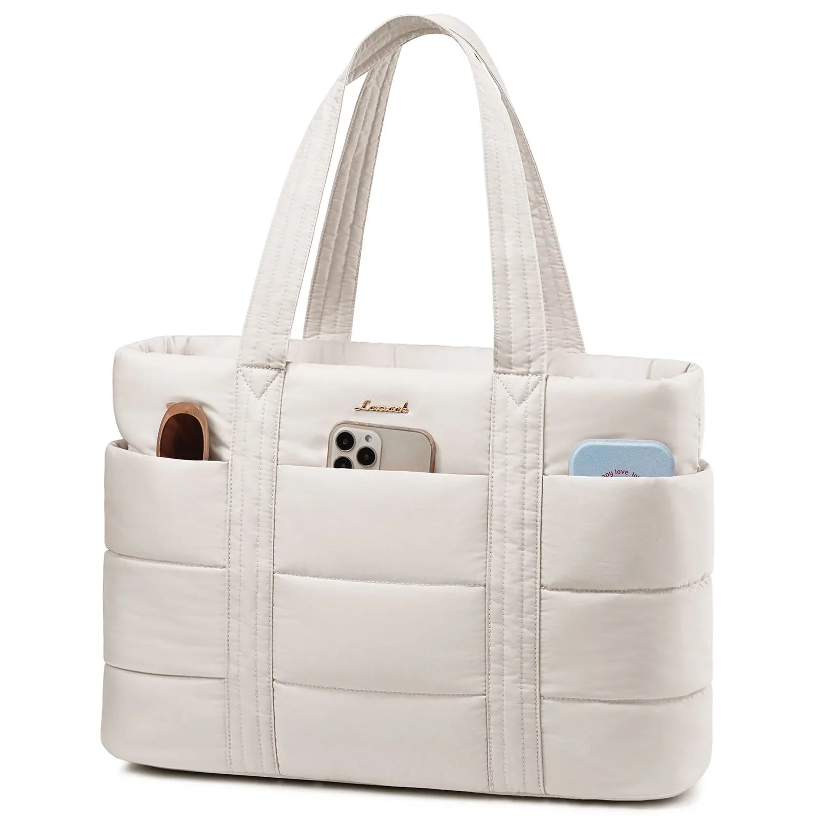 HKM-350739 Puffy Laptop Tote Bag for 15.6-17.3 Inch Laptops - Ideal for School, Work, and Office Use