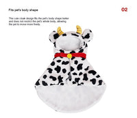 HKM-3507773 Cozy Cow Cloak for Cats and Small Dogs - Windproof Flannel Pet Cape