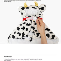 HKM-3507773 Cozy Cow Cloak for Cats and Small Dogs - Windproof Flannel Pet Cape