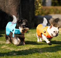HKM-3508797 Adjustable Flying Shark Fin Life Jacket for Dogs - Buoyant Outdoor Swim Suit in Blue and Orange