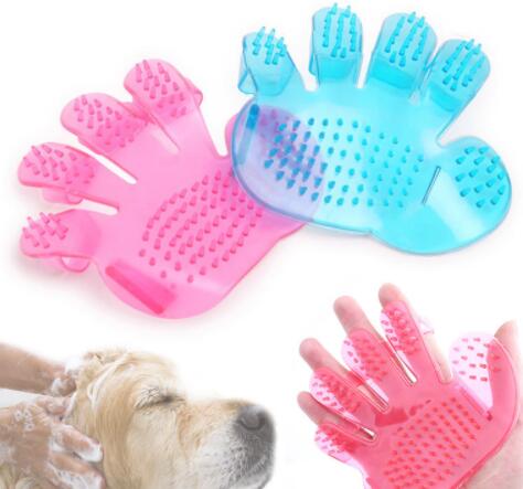 HKM-3509053 Adjustable Pet Finger Grooming Brush for Bathing and Massaging Cats and Dogs