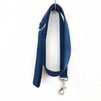 HKM-3509181 Dark Blue Velvet Pet Collar with Traction Chain for Dogs - Adjustable Size Options