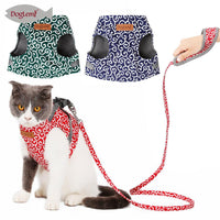 HKM-350931 Cat Vest Harness with Traction Rope ¨C Breathable Polyester Canvas & Mesh, Adjustable Sizes in Red, Blue, and Green