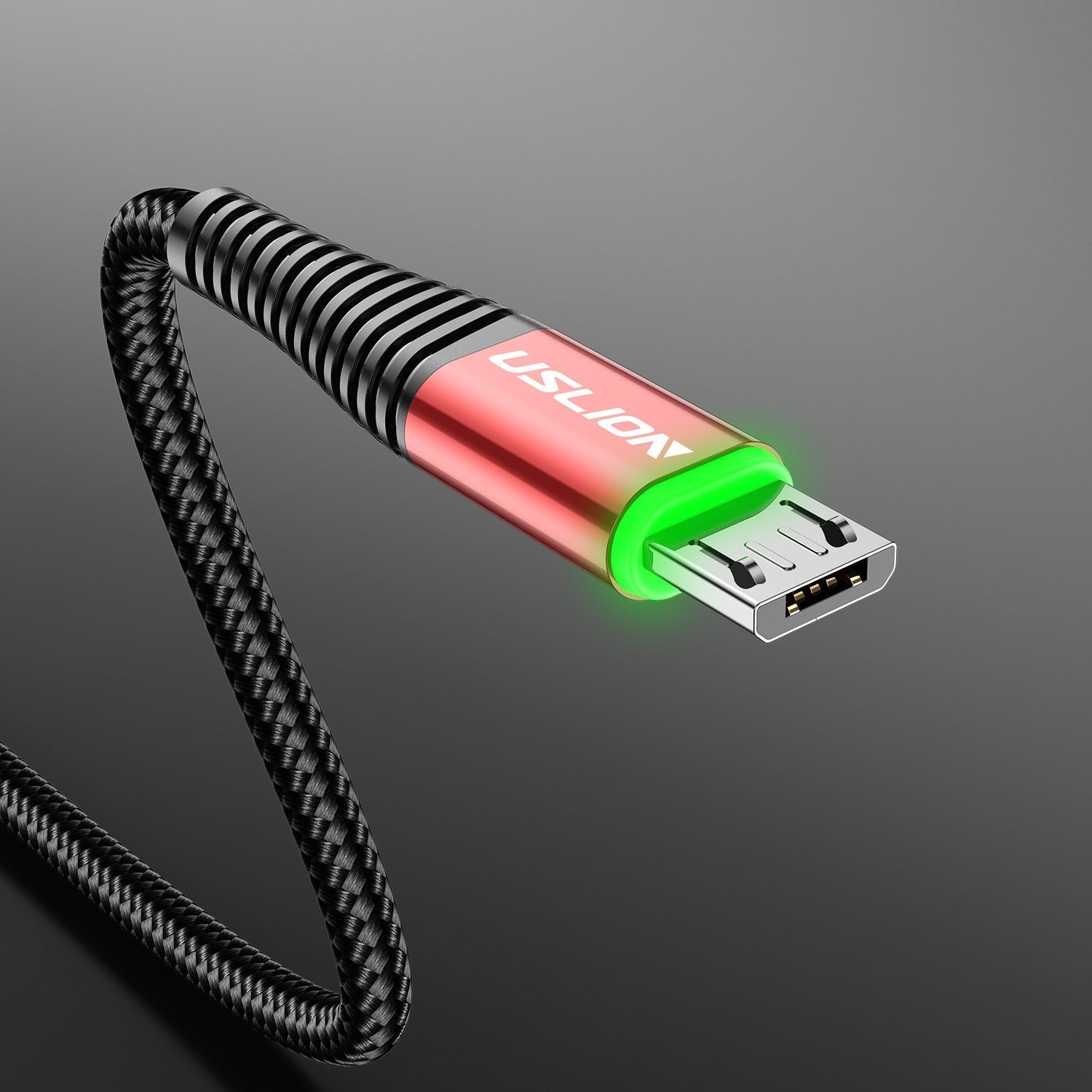 HKM-351059 LED Light Micro USB Charging Cable for Android Phones - 3A Fast Charge, Available in 0.5m, 1m, 2m Lengths