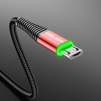HKM-351059 LED Light Micro USB Charging Cable for Android Phones - 3A Fast Charge, Available in 0.5m, 1m, 2m Lengths