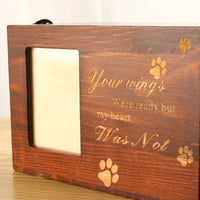 HKM-3510845 Pet Memorial Cinerary Casket in Solid Wood with Frame for Dogs and Cats