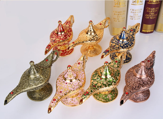 HKM-351123 Aladdin-Inspired Zinc Alloy Magic Lamp Decorative Ornament
