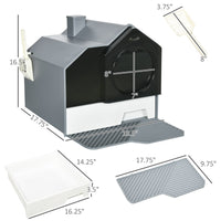 HKM-3512637 Covered Cat Litter Box with Easy-Clean Drawer and Deodorizers