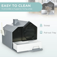 HKM-3512637 Covered Cat Litter Box with Easy-Clean Drawer and Deodorizers