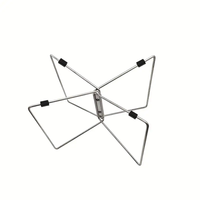 HKM-351379 Portable Stainless Steel Folding Rack with Moisture-Proof Insulated Storage Base for Outdoor Use