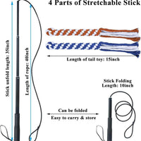 HKM-3514429 Extendable Teaser Wand for Interactive Dog Play - Safe Chew Rope Toy for All Dog Sizes