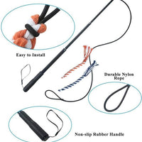 HKM-3514429 Extendable Teaser Wand for Interactive Dog Play - Safe Chew Rope Toy for All Dog Sizes