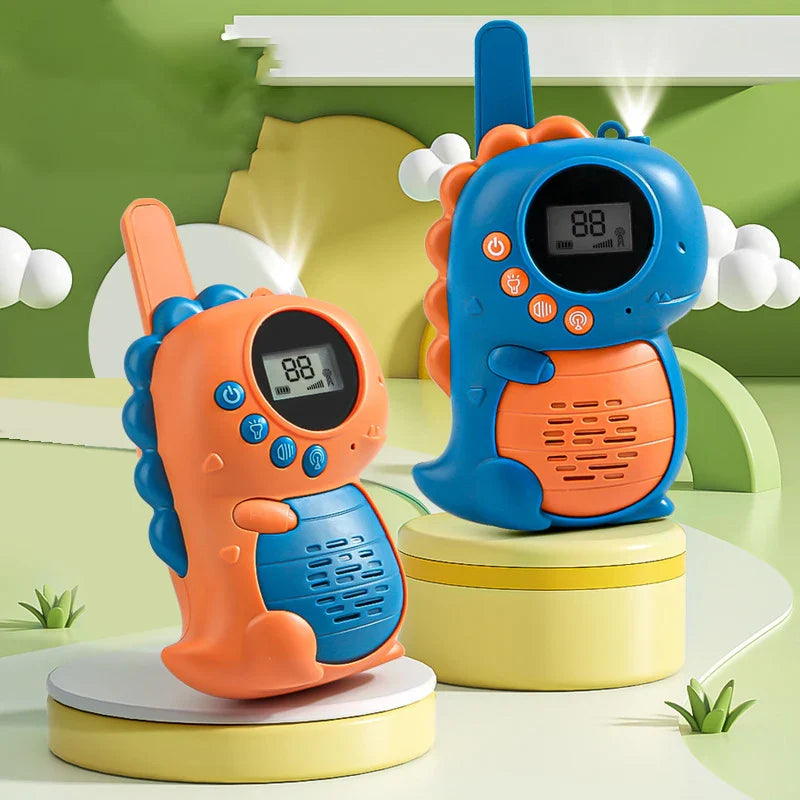 HKM-351443 Dinosaur Shaped Walkie Talkies for Kids - 22-Channel, 3KM Range Adventure Toy