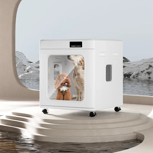 HKM-351443 Super Capacity 200L Pet Hair Dryer Box with 360° Airflow and Time Control for Cats and Dogs
