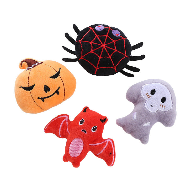 HKM-3516605 Halloween Catnip Plush Toy for Cats - Spider, Pumpkin, Ghost, and Bat Designs