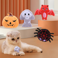 HKM-3516605 Halloween Catnip Plush Toy for Cats - Spider, Pumpkin, Ghost, and Bat Designs