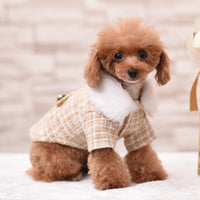 HKM-3517501 British Style Plush Padded Cotton Pet Outfit for All Sizes