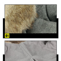 HKM-3517501 British Style Plush Padded Cotton Pet Outfit for All Sizes