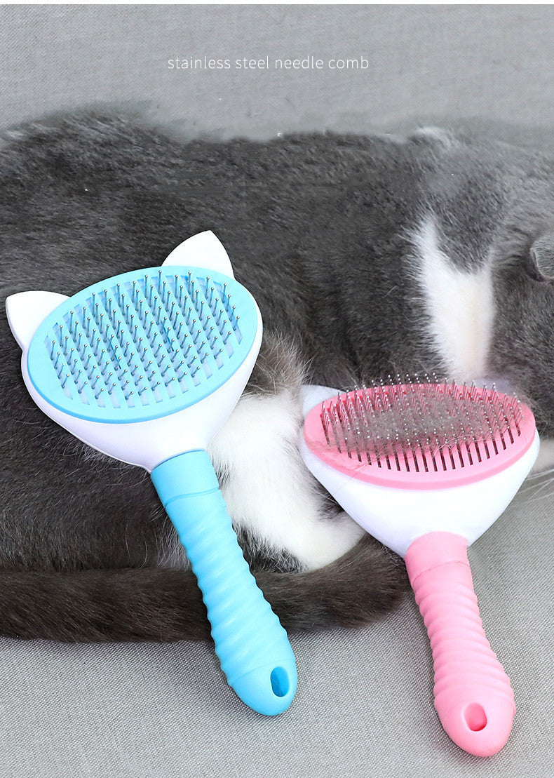 HKM-3518525 Versatile Pet Comb for Long and Short-Haired Cats and Dogs - ABS & Stainless Steel, Comfortable Grip, Easy Hair Removal