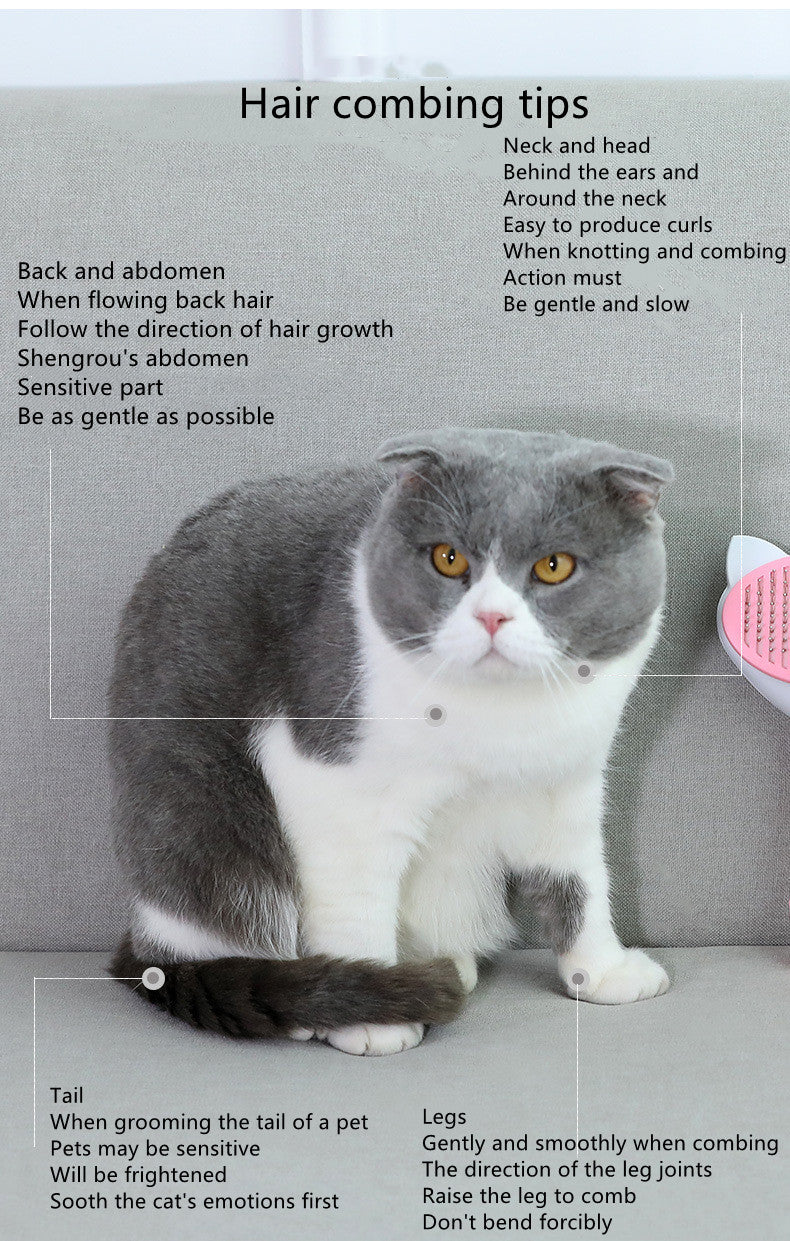 HKM-3518525 Versatile Pet Comb for Long and Short-Haired Cats and Dogs - ABS & Stainless Steel, Comfortable Grip, Easy Hair Removal