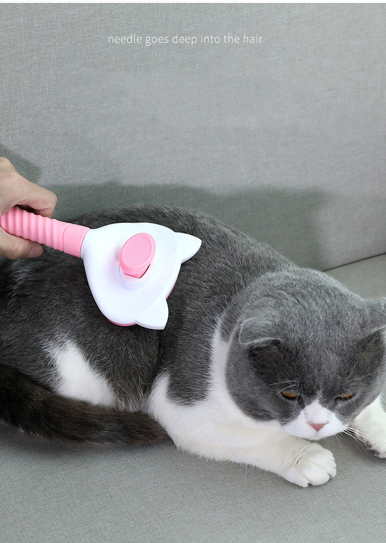 HKM-3518525 Versatile Pet Comb for Long and Short-Haired Cats and Dogs - ABS & Stainless Steel, Comfortable Grip, Easy Hair Removal