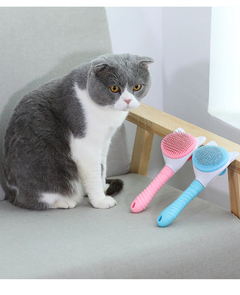 HKM-3518525 Versatile Pet Comb for Long and Short-Haired Cats and Dogs - ABS & Stainless Steel, Comfortable Grip, Easy Hair Removal