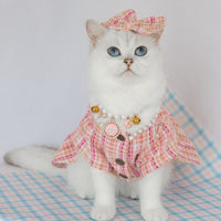 HKM-3521085 Pink Pearl Collar Pet Clothes Suit with Floral Detail for Dogs and Cats - Various Sizes Available