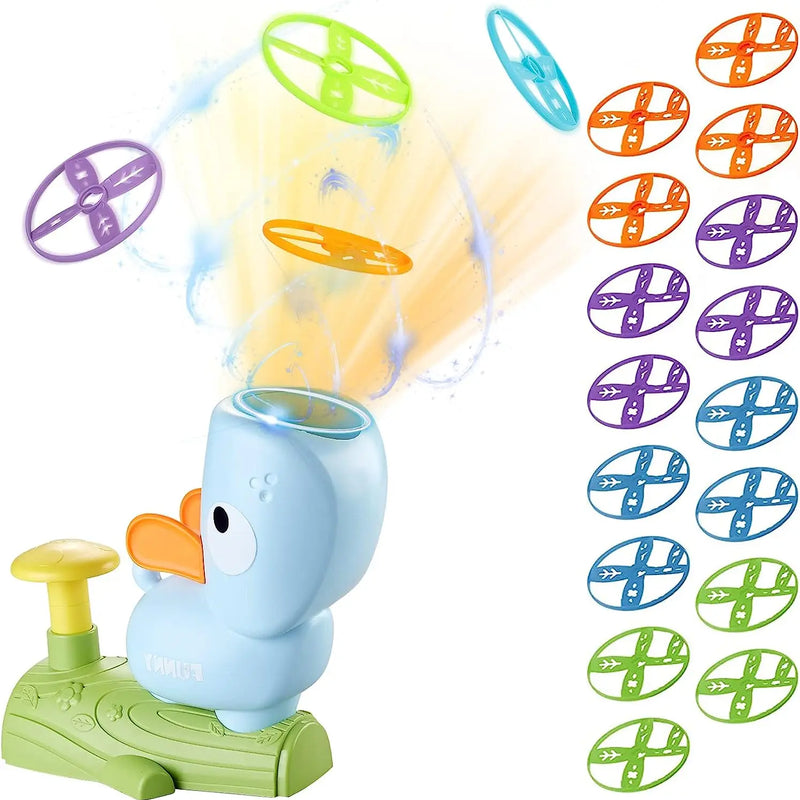 HKM-352147 Soft Plastic Flying Disc Launcher Game with Catch Net for Outdoor Fun, Ages 2 and Up