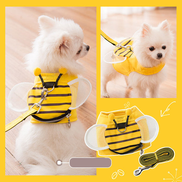 HKM-3521981 Cute Bee Vest with Hand Holding Rope - Available in S, M, L, XL - Alloy Hook and Mesh Material
