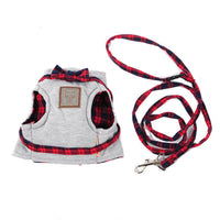 HKM-352211 Kitty Cat Harness with Leash - Comfortable Knitted Fabric & Cotton Cloth - Multiple Sizes Available