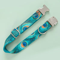 HKM-3522493 Zinc Alloy Peacock Dog Collar with Towing Rope for Large Breeds