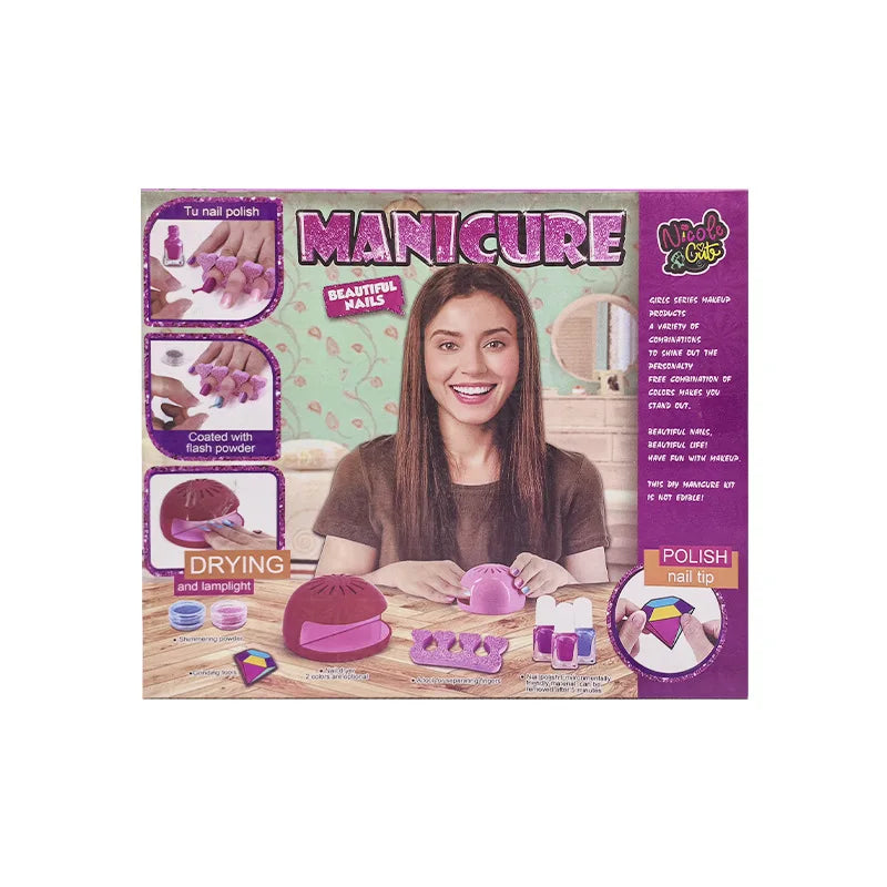 HKM-352339 DIY Nail Polish Set for Kids - Sparkling Nail Machine Makeup Toy for Girls Ages 2 to 14