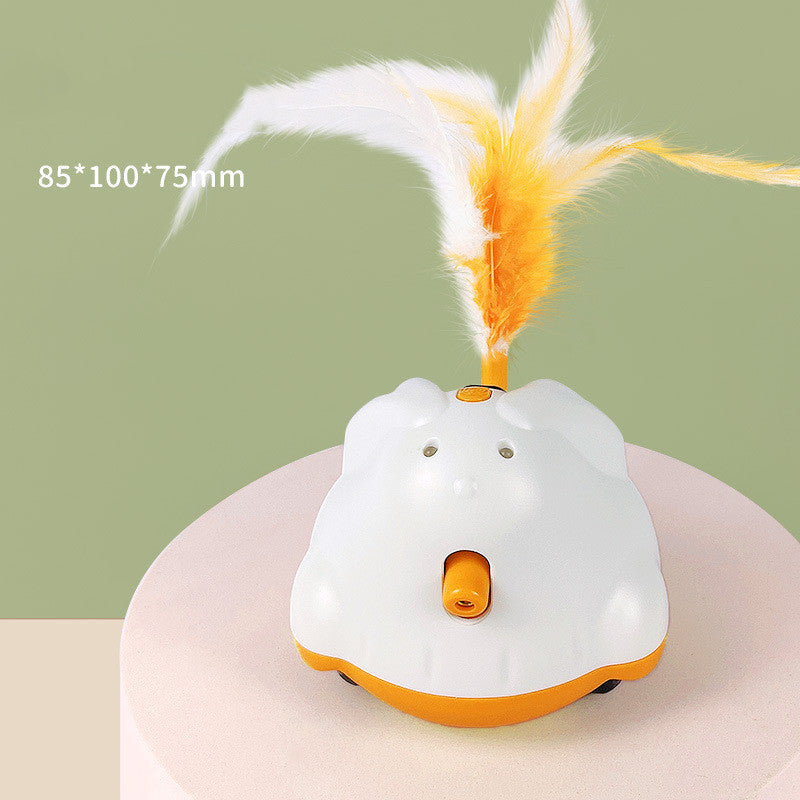 HKM-3523517 Dynamic USB Rechargeable Electric Infrared Cat Teaser with Adjustable Laser and Feathered Heads